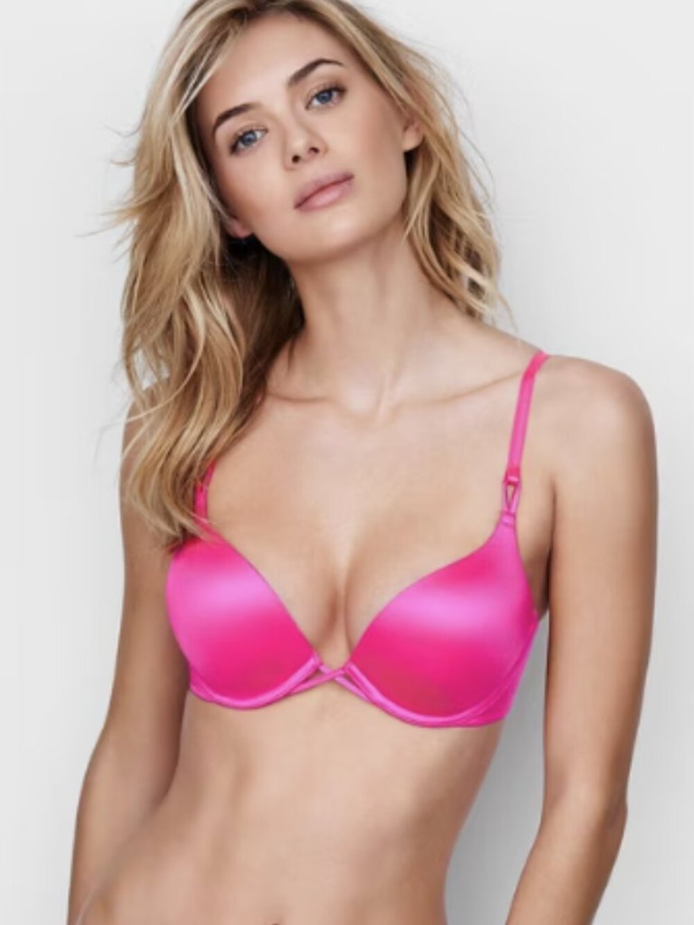 Victoria's Secret Bombshell Miraculous Plunge Push-up 36B Underwire Bra Strappy